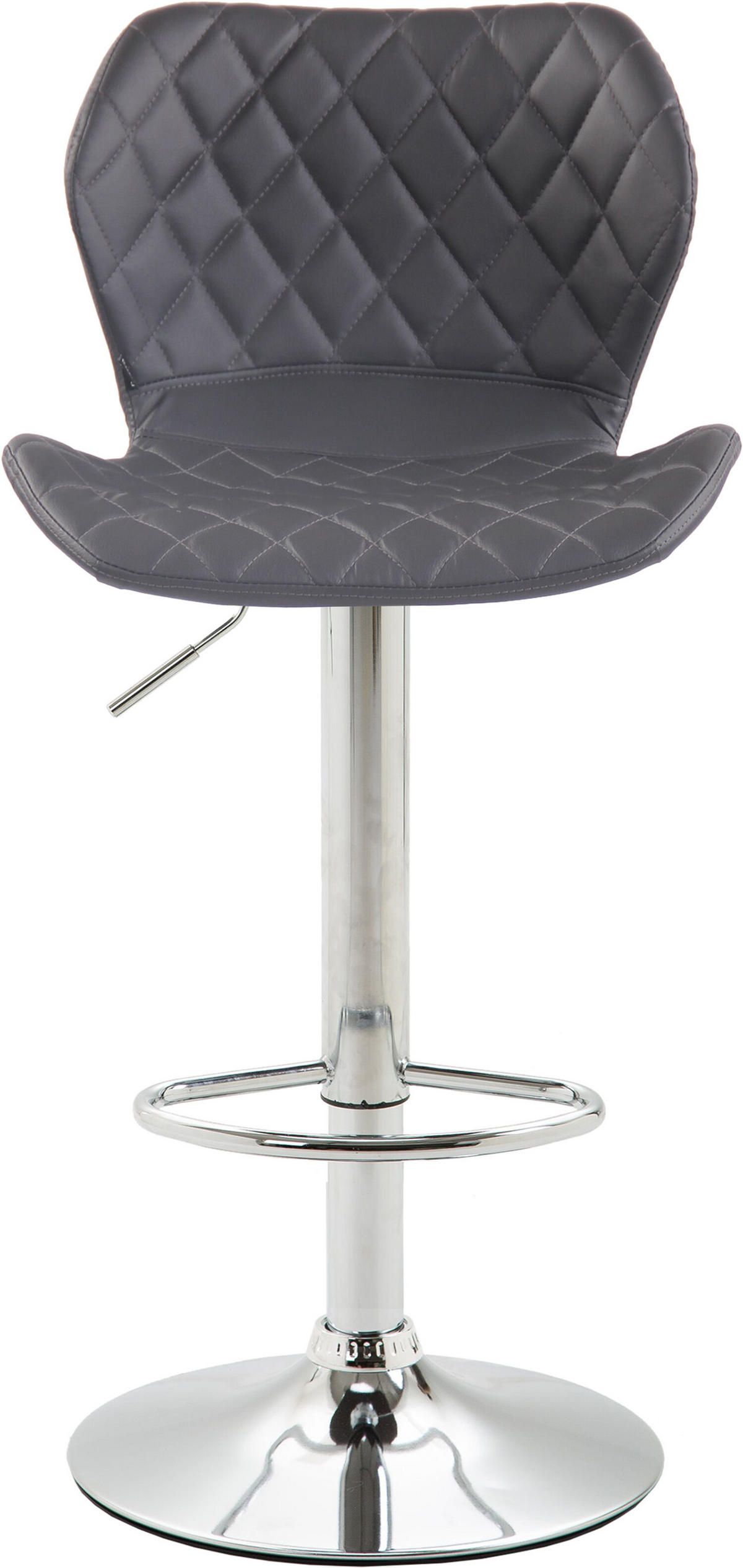 BARHOCKER Cora, Gestell Metall in Chromoptik, Kunstleder Grau - Chromfarben/Grau, Kunststoff/Textil (47/100/51cm) - TPFLiving