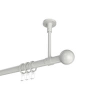 GARDINENSTANGEN-SET Sonette Luino 360 cm (geteilt in 2 x 180 cm), 1-läufig, 20 mm Ø Weiß - Weiß, Metall (360cm) - INTERDECO