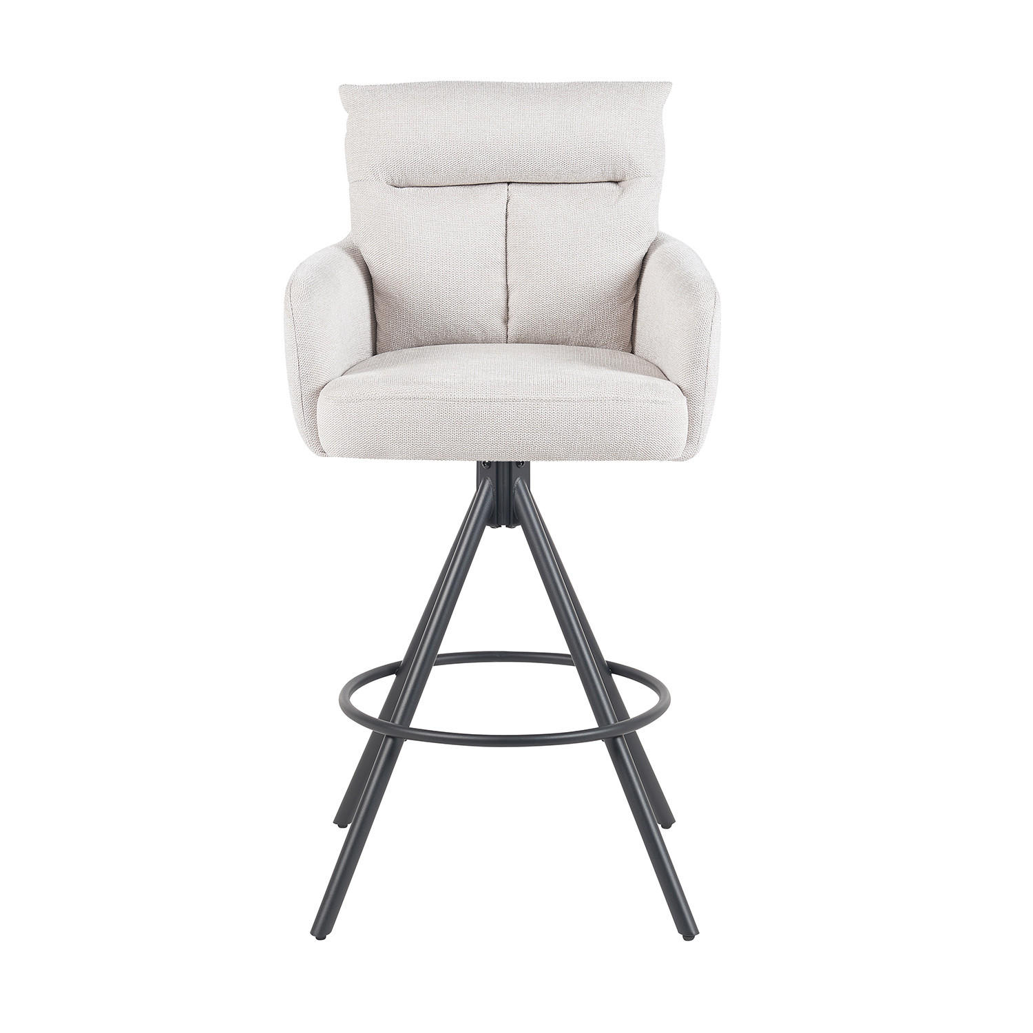 BARHOCKER Lio - Creme/Schwarz, Textil/Metall (54/103/57cm) - DUBI Möbel