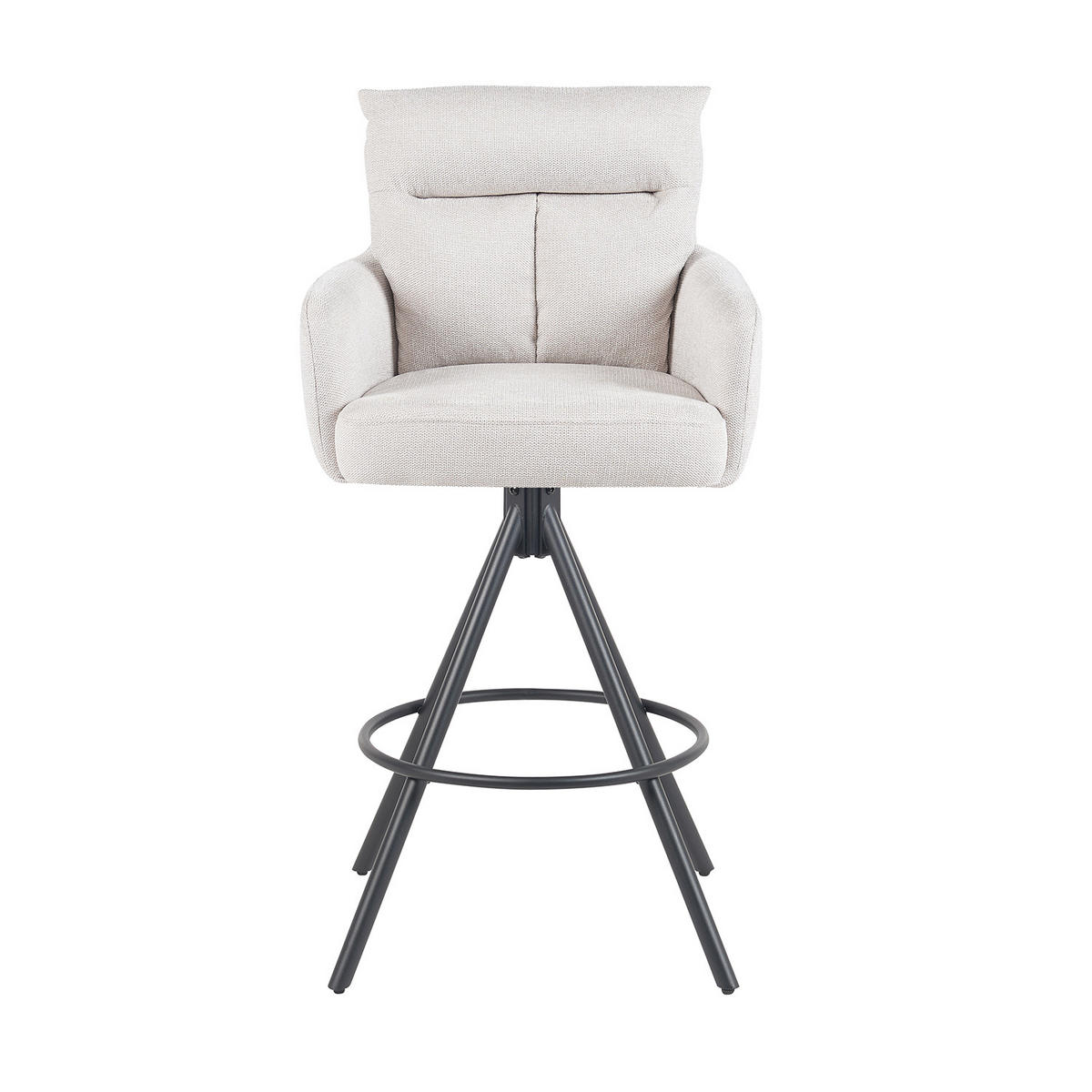 BARHOCKER Lio - Creme/Schwarz, Textil/Metall (54/103/57cm) - DUBI Möbel