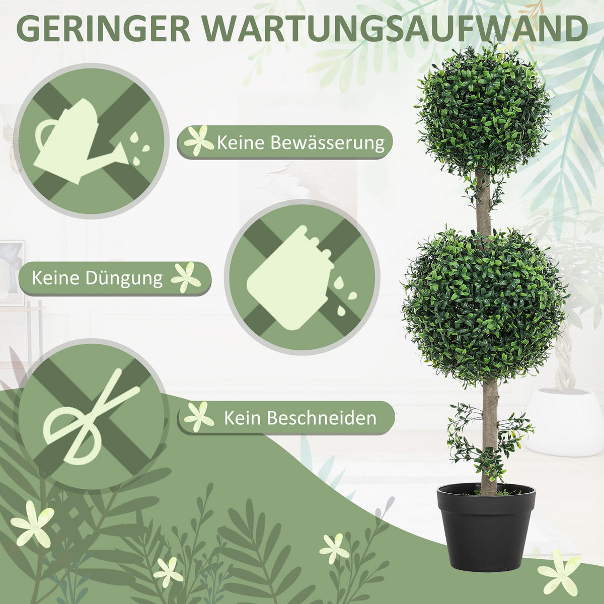 KÜNSTLICHE Pflanzen Grün 18.0/18.0/91.6cm - Grün, Kunststoff (91.6cm)