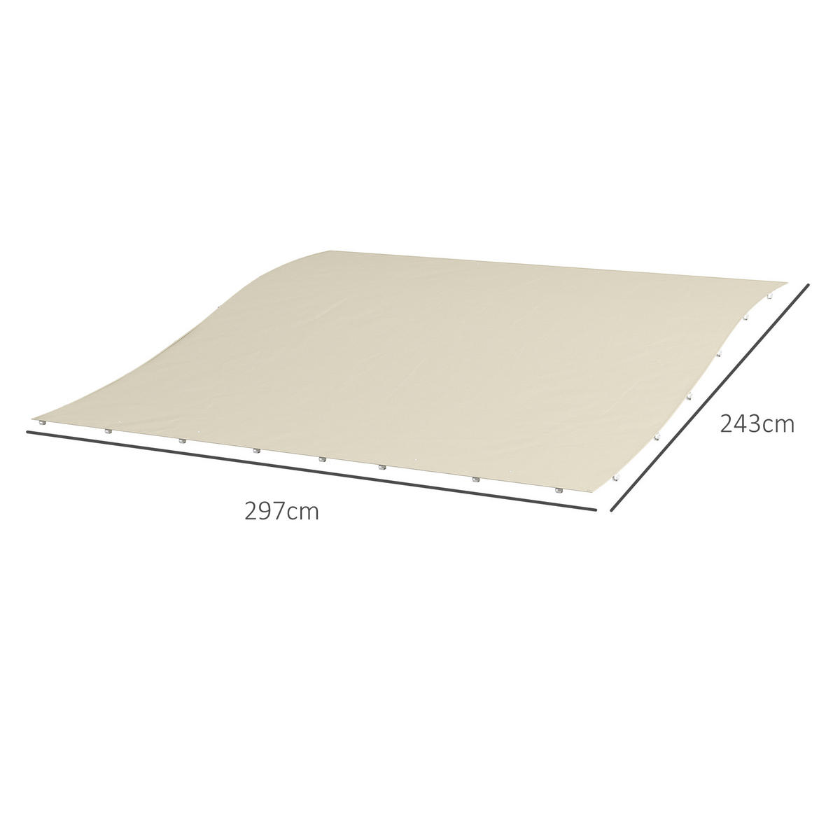 ERSATZDACH Beige 1 Stück - Beige, Naturmaterialien (243/297cm) - GiPP