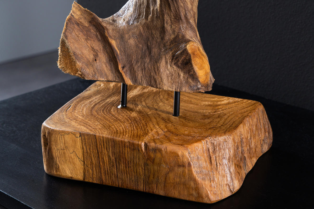 DEKOFIGUR FLAME Teakholz Natur 40 cm - Braun, Holz (20/40/15cm) - riess-ambiente