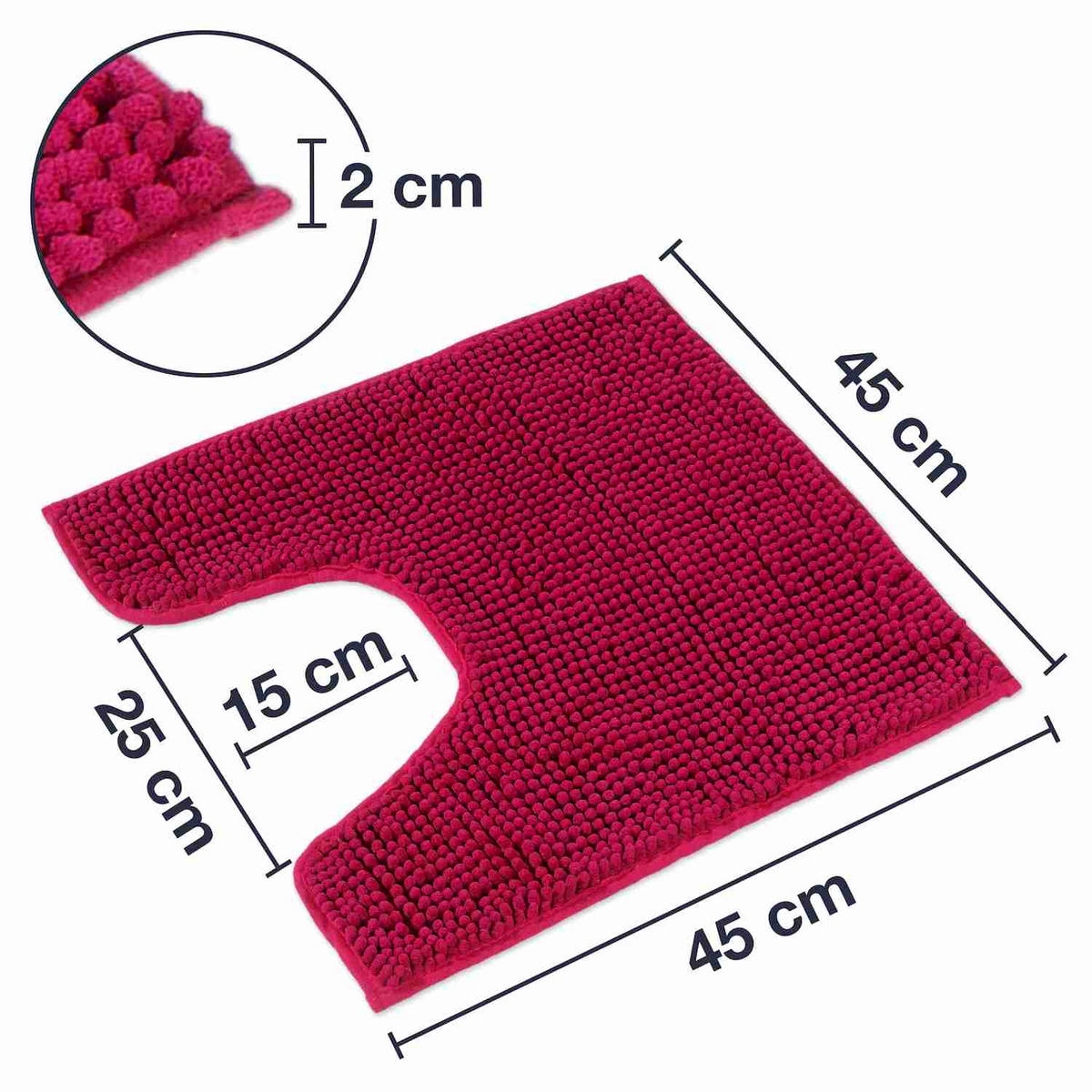 BADEMATTE MIT WC AUSCHNITT PARIS - Pink, Textil (45/45cm) - WohnDirect