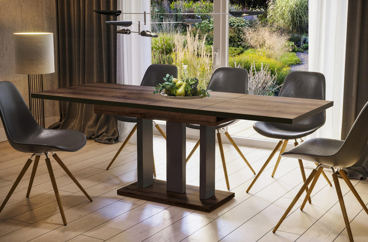 ESSTISCH Appia Special ausziehbar bis 210 cm - Mooreichefarben, Holzwerkstoff (130/80/76cm) - Endo-Moebel