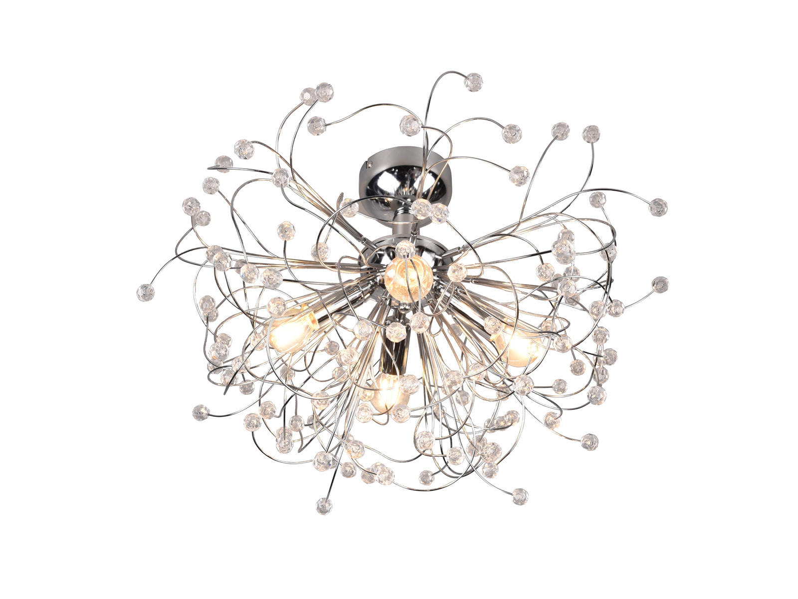 LED-DECKENLAMPE Silber Ø55cm, Gold Kristall - Chromfarben/Transparent, Kunststoff/Metall (55/55/35cm) - meineWunschleuchte