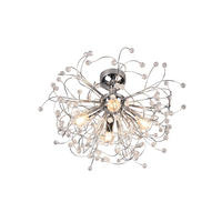 LED-DECKENLAMPE Silber Ø55cm, Gold Kristall - Chromfarben/Transparent, Kunststoff/Metall (55/55/35cm) - meineWunschleuchte