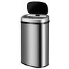 MÜLLEIMER viereckig 60L silber mit Sensor - Silberfarben, Metall (40/63/29cm) - Juskys