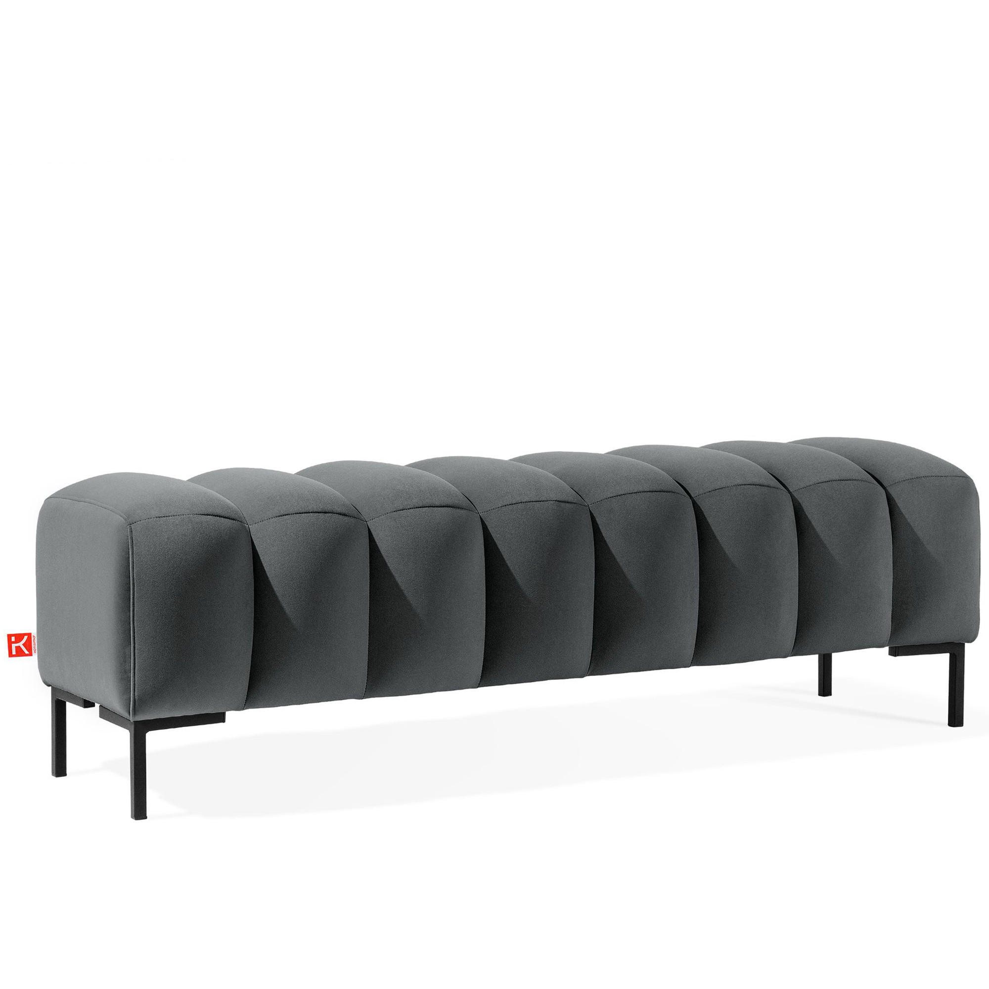 POLSTERBANK Bettbank PECCO, Metallbeinen - Dunkelgrau/Schwarz, Holz/Textil (160/50/50cm) - KONSIMO®
