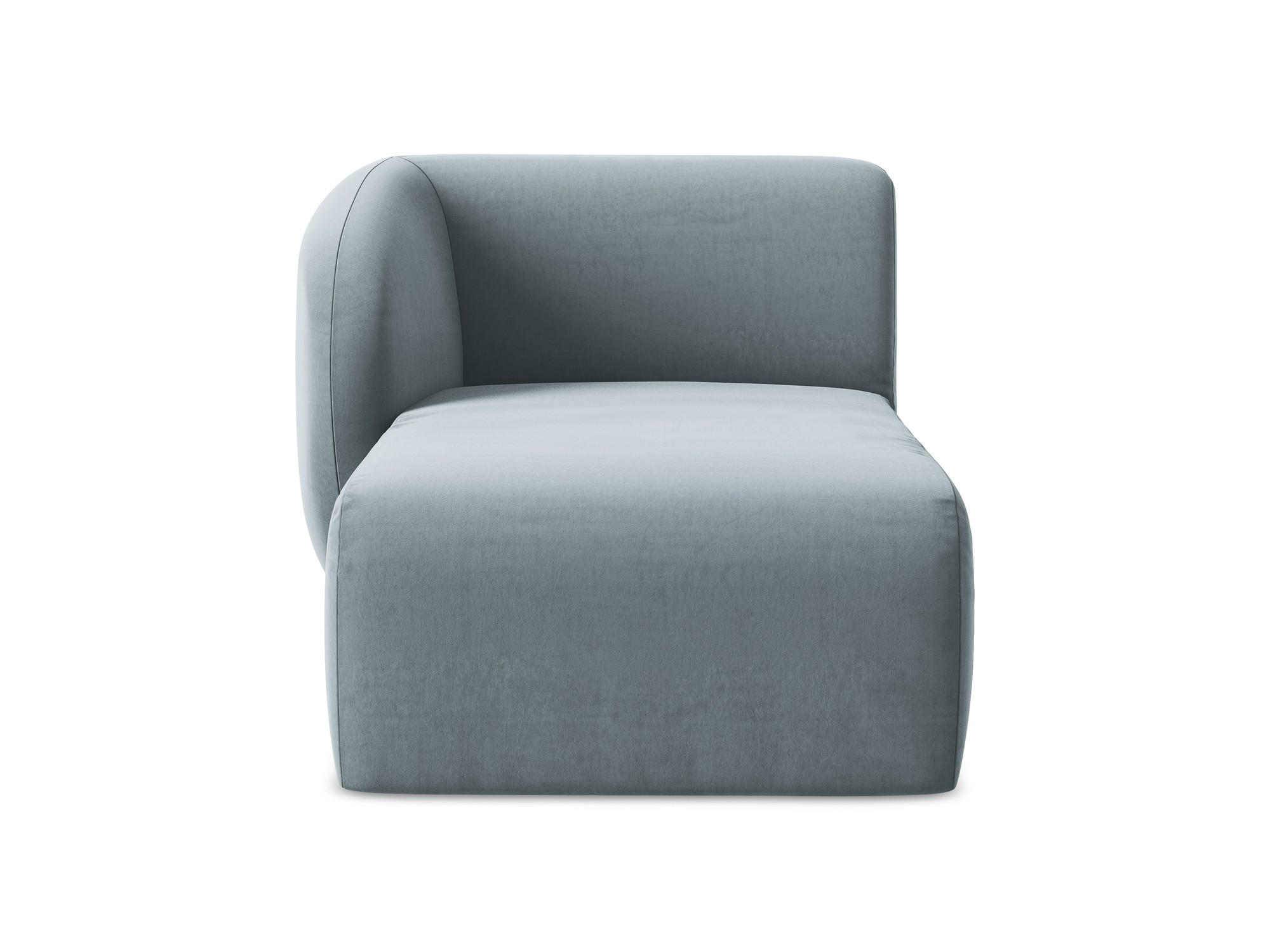 SOFAELEMENT Links Samt Stoff Blau - Schwarz/Hellblau, Holzwerkstoff/Kunststoff (91/75/166cm) - Makamii