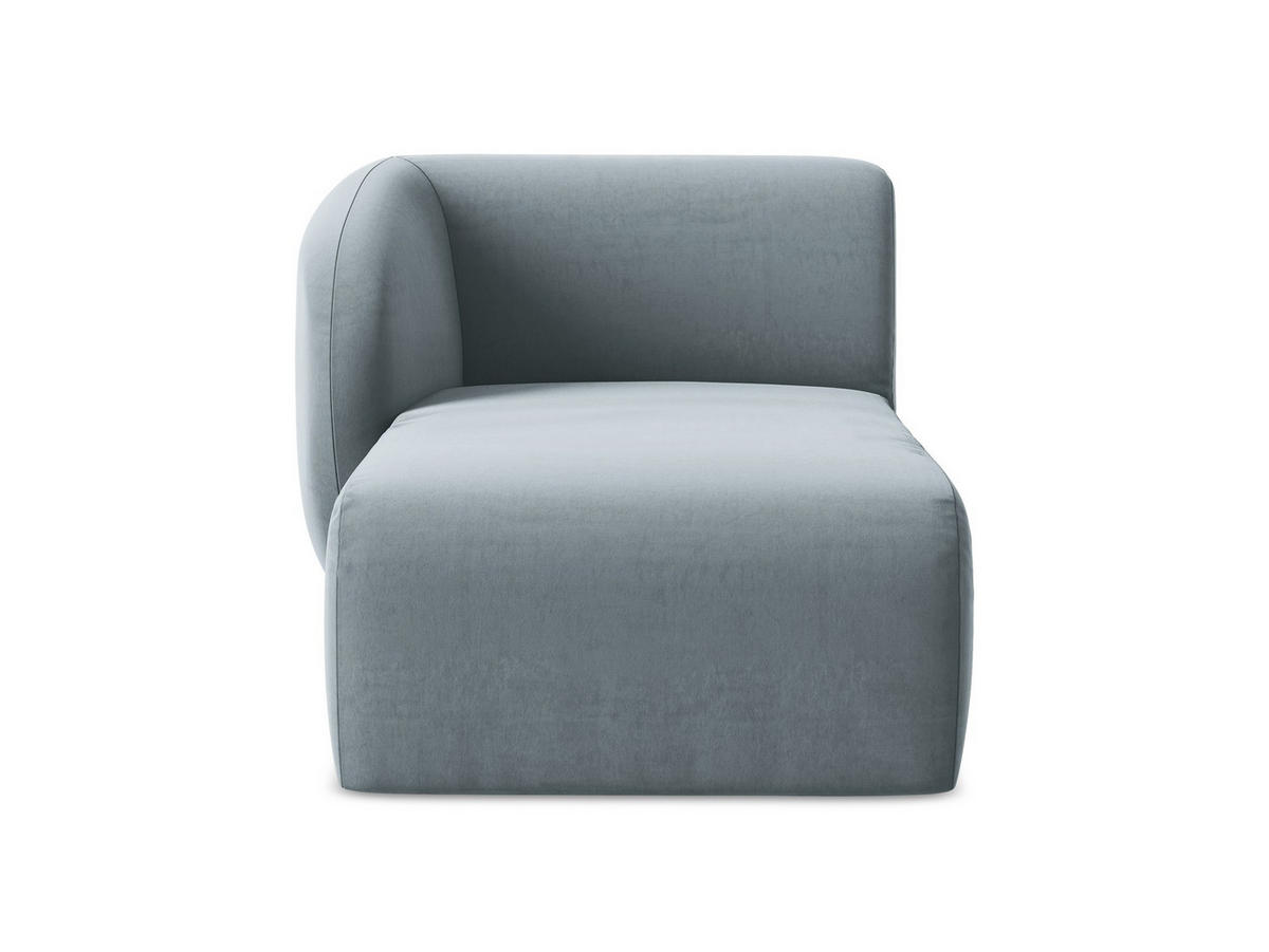 SOFAELEMENT Links Samt Stoff Blau - Schwarz/Hellblau, Holzwerkstoff/Kunststoff (91/75/166cm) - Makamii