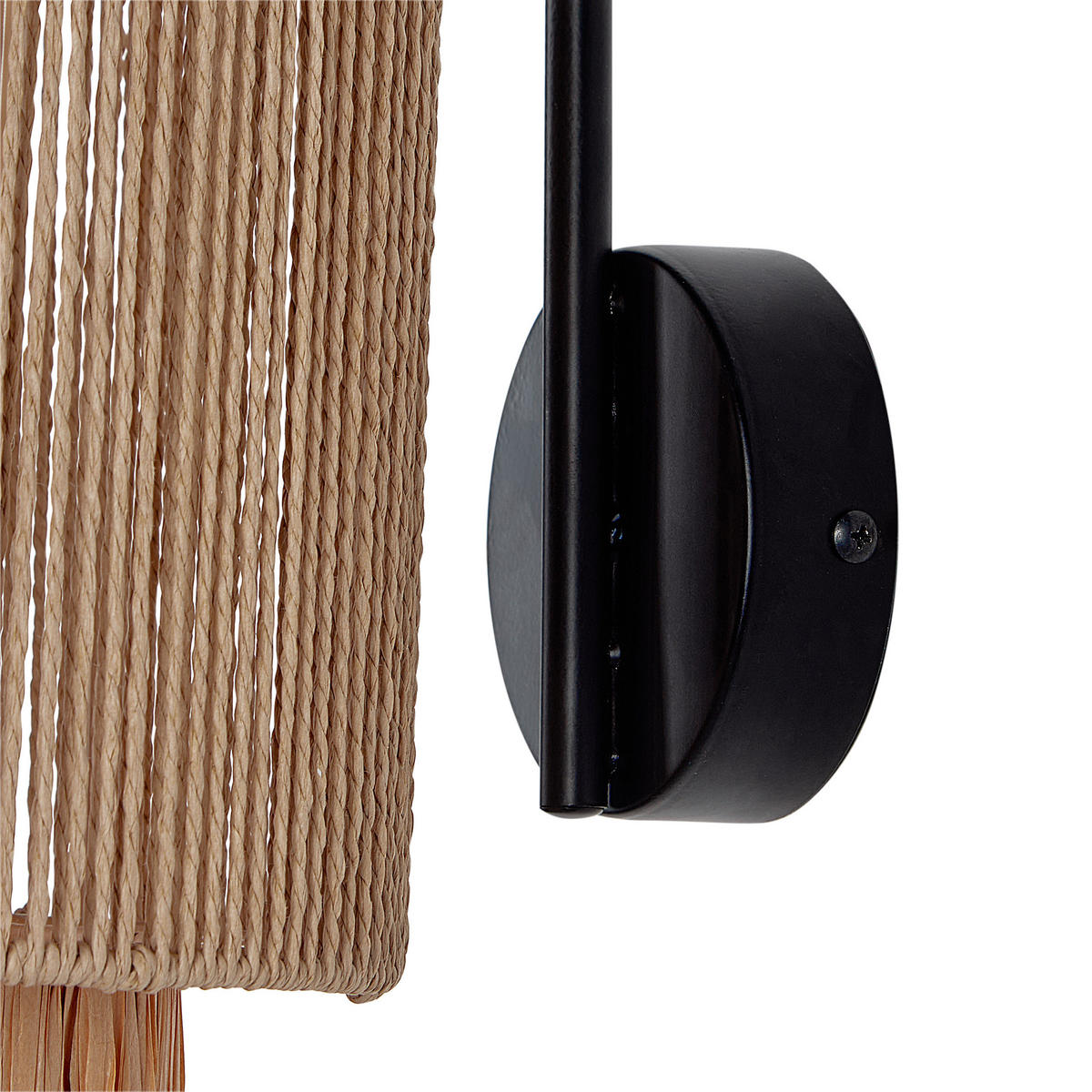 WANDLAMPE 2er Set Naturfarben/Schwarz Jamma - Schwarz/Naturfarben, Naturmaterialen (30/36/24cm) - Beliani