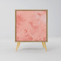 SIDEBOARD CRANE DANCE, Eichefarben, 57,5x42x75,5 cm, Goldfarbene Metallfüße - Eichefarben/Goldfarben, Holzwerkstoff/Metall (57.5/75.5/42cm) - SpaceRebels