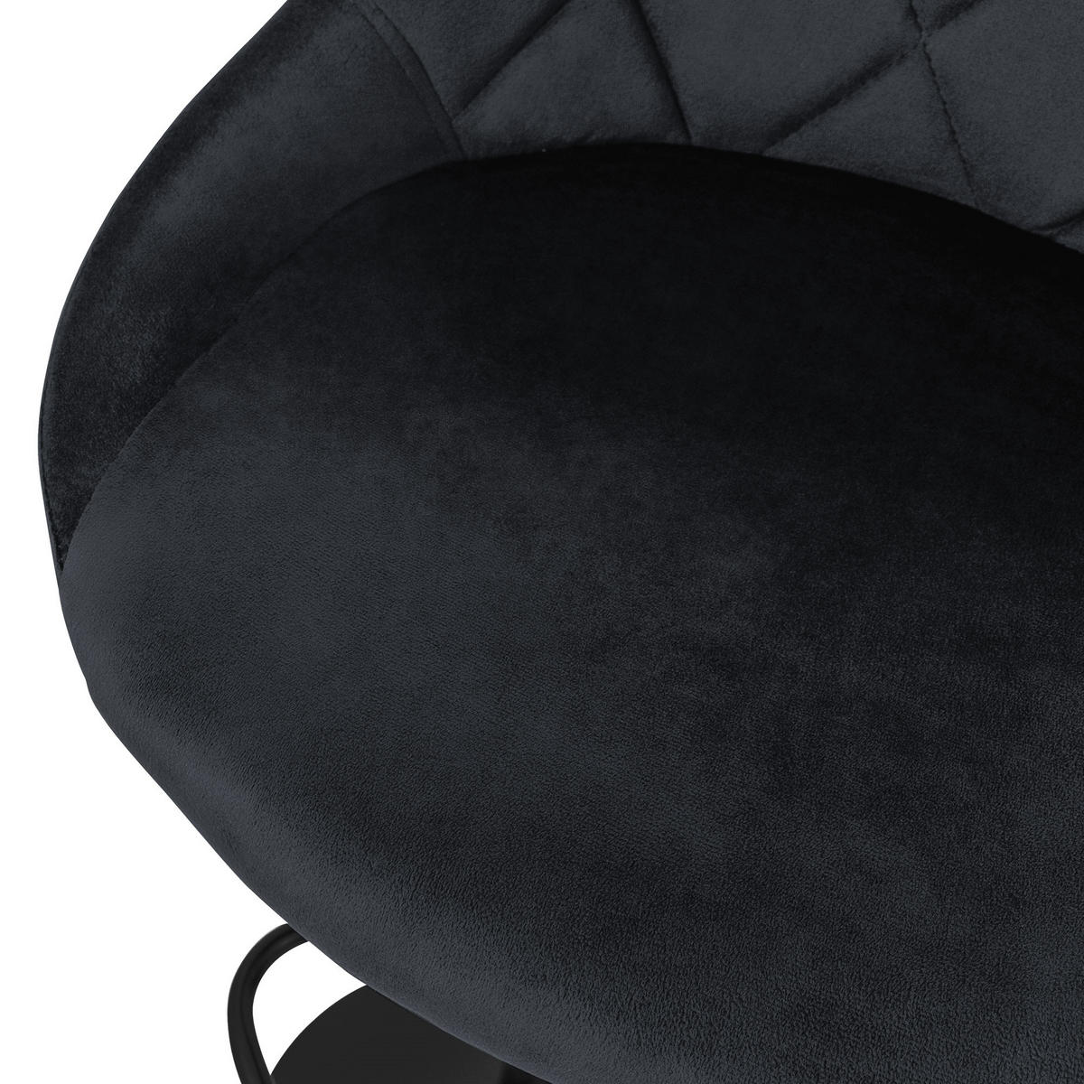 BARHOCKER Samt schwarz 2er Set - Schwarz, Metall (37/106/47cm) - ML-DESIGN