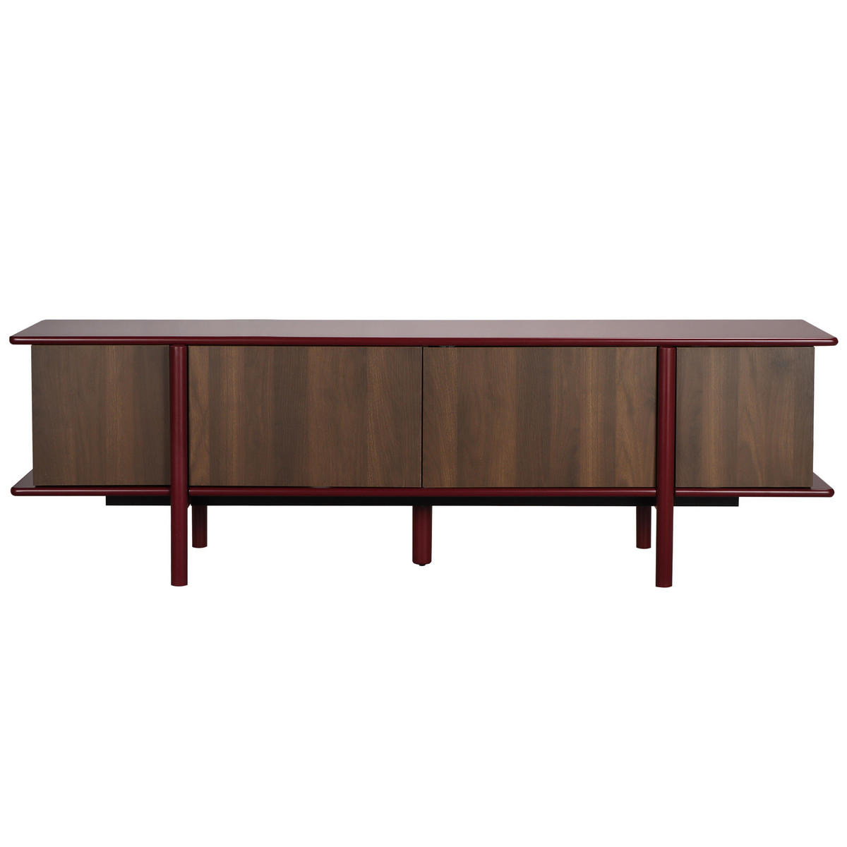 TV-MÖBEL mit 4 Türen, bordeaux - Rot, Holz (180/55/40cm) - Oviala