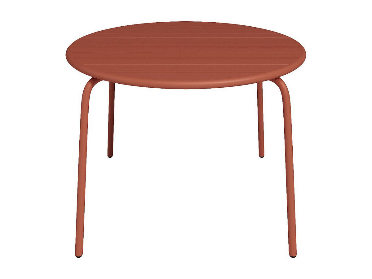 GARTENTISCH rund - D. 110 cm - Metall - Terracotta - MIRMANDE von MYLIA - Braun, Metall (110/110/74cm) - Vente-Unique