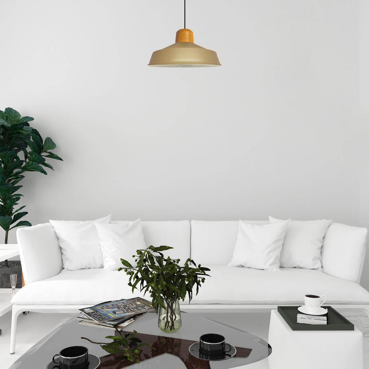 PENDELLEUCHTE Asletl 40/30 cm - Beige, Metall (30/40/20cm) - Bamyum
