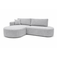 ECKSOFA Mit Schlaffunktion Und Bettkasten, Cordstoff Poso, Hellgrau, Links, ROUND ONE OPEN XL - Hellgrau, Holz (262/175cm) - Kaiser Möbel
