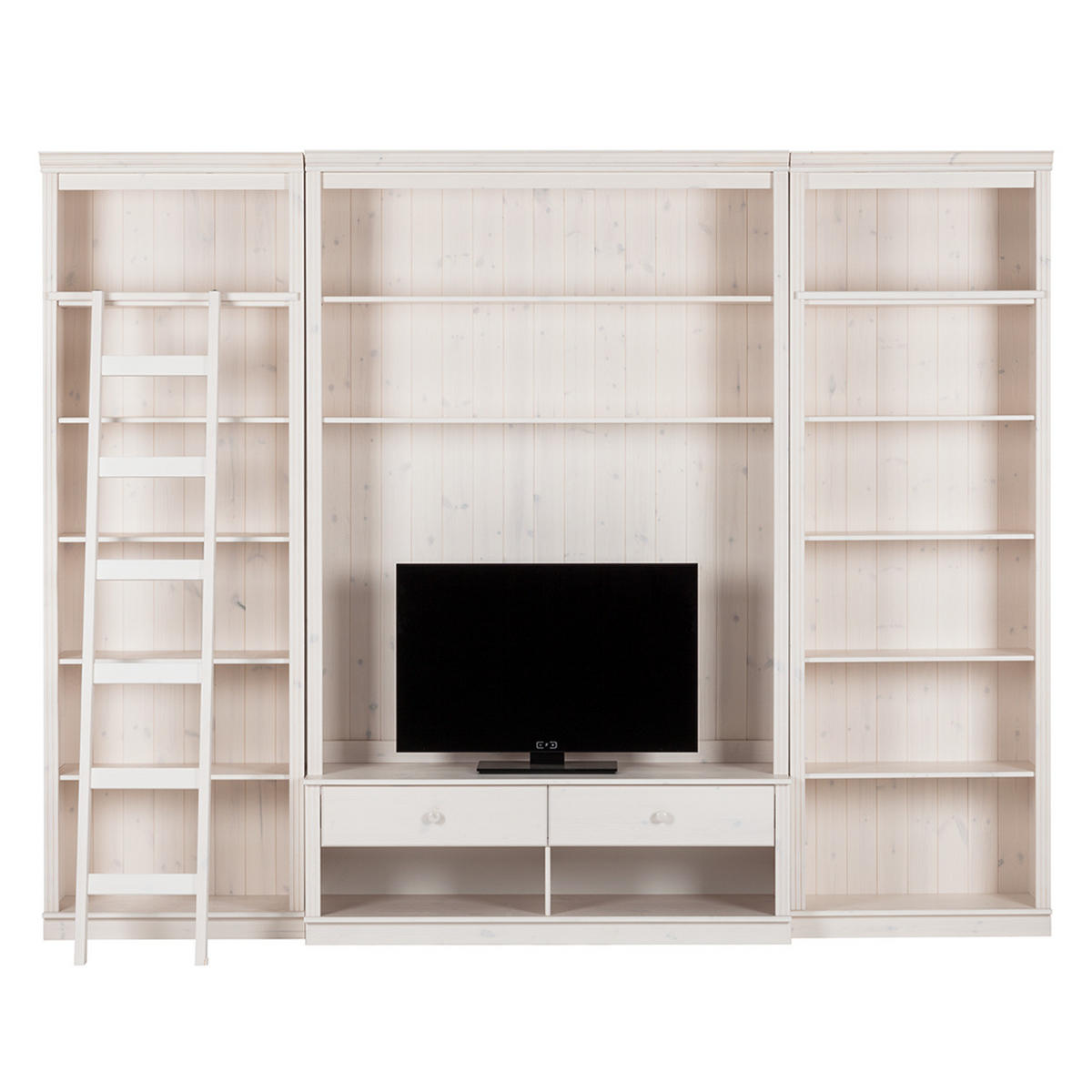 WOHWAND - Kiefer massiv - Typ A - Weiß/Kieferfarben, Holz (288/223/45cm) - home24
