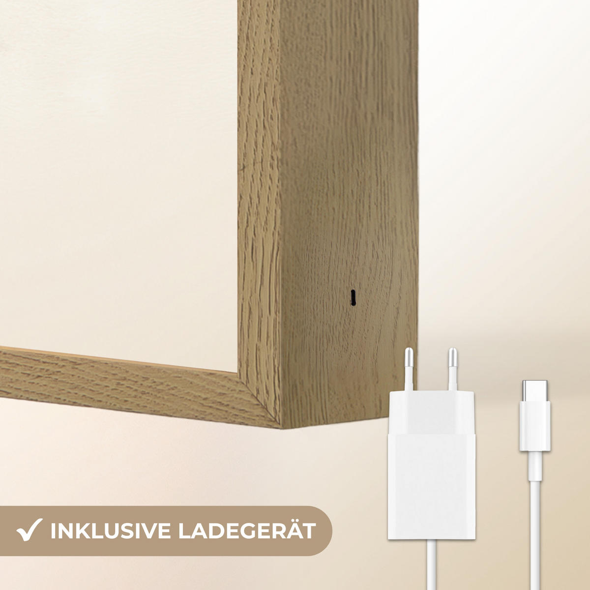 NÁSTĚNNÁ LAMPA S AKUMULÁTOREM Králík - Klobouk - Uši - béžový 40x60 cm - krémová, kompozitní dřevo (40/60/8cm) - OnlyWow