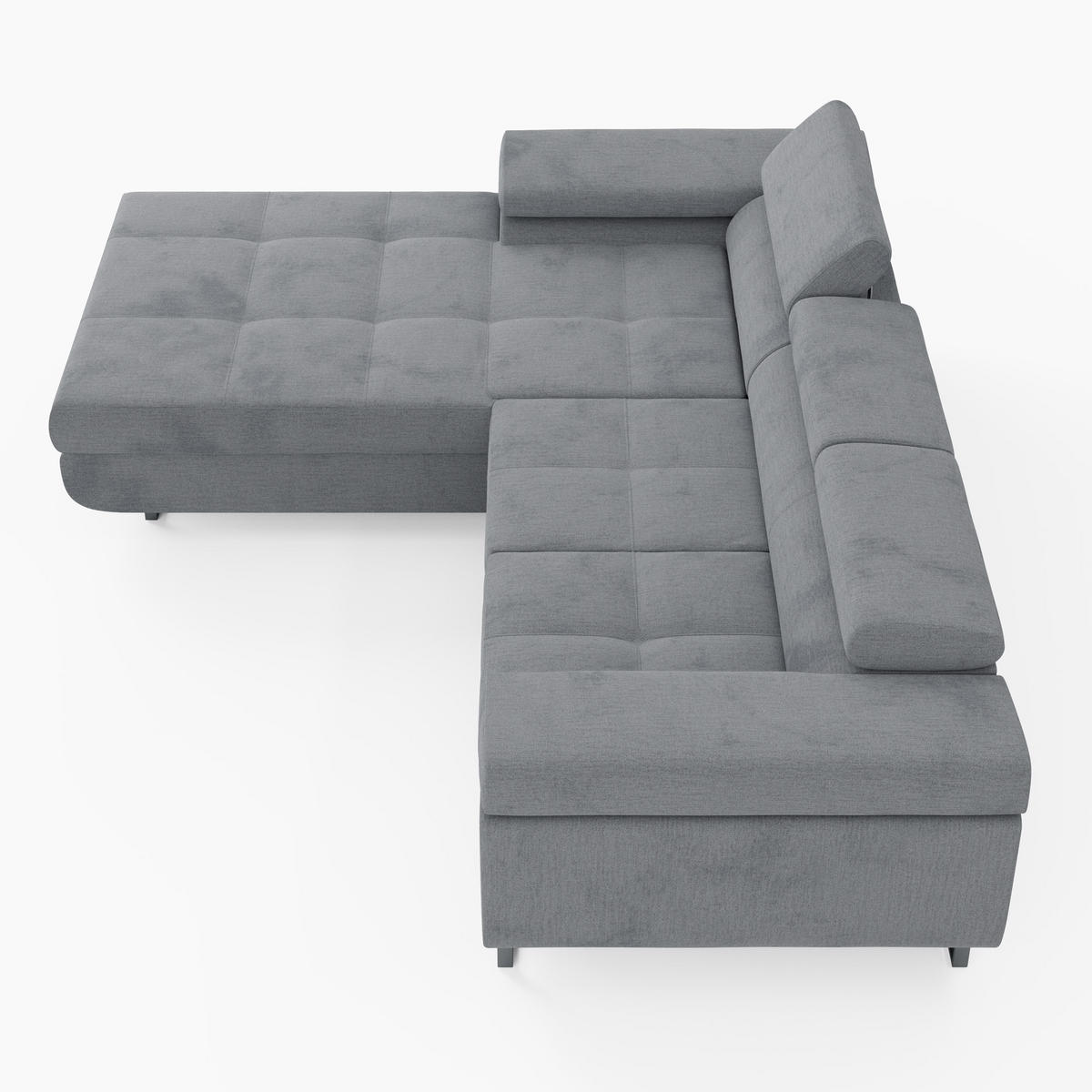 ECKSOFA VEMO CORE Links Dunkelbraun Velours-Stoff mit Schlaffunktion und Bettkasten - Dunkelbraun, Holz/Metall (280/205cm) - Barchello