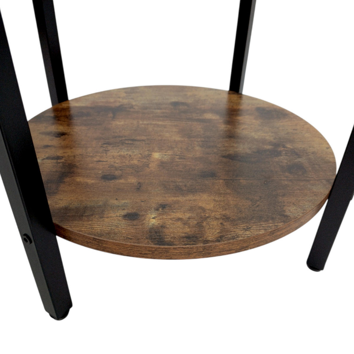 BEISTELLTISCH Holzoptik Metall Dunkelbraun Schwarz rund 45×62×40 cm - Dunkelbraun/Schwarz, Holzwerkstoff/Metall (45/45/62cm) - Begryf