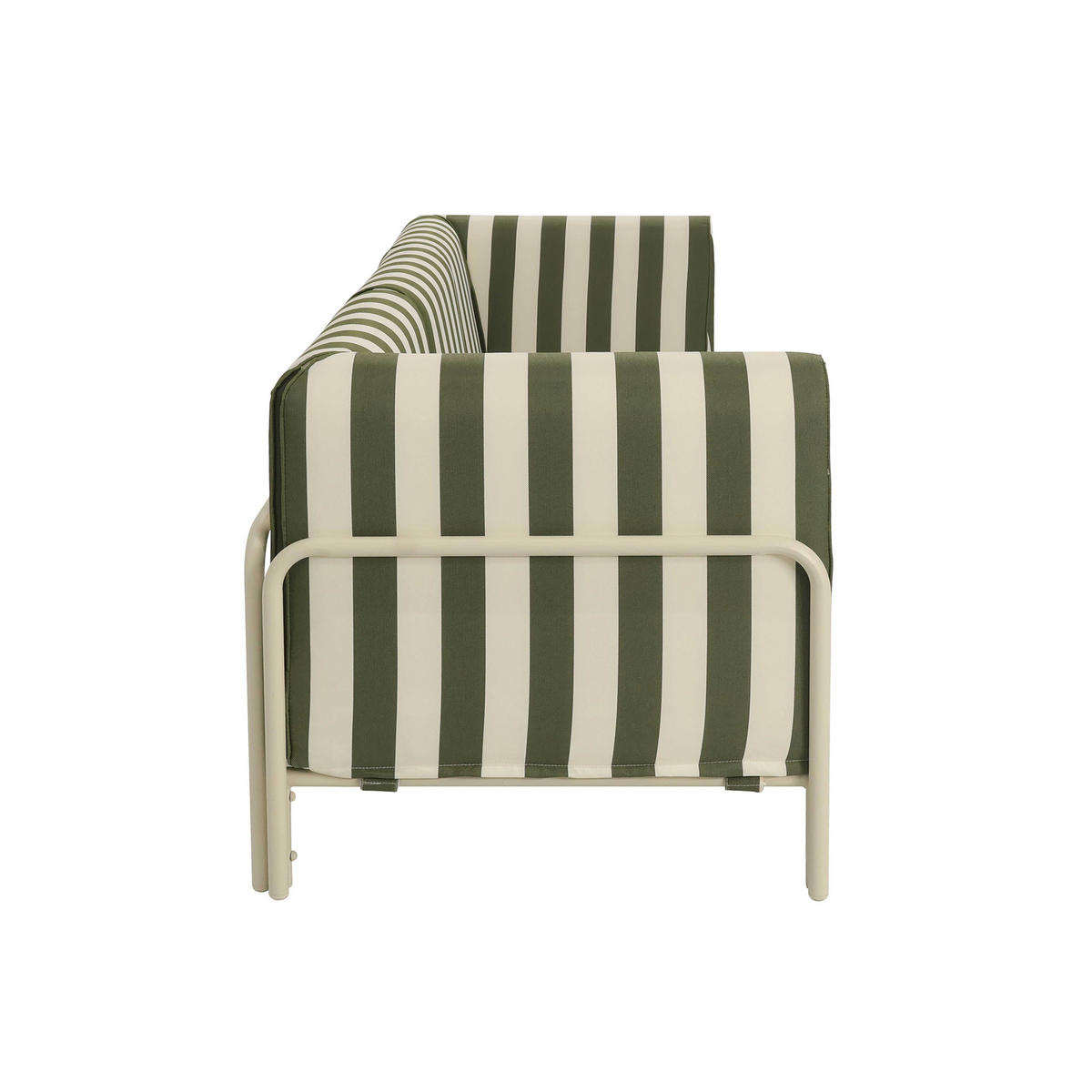 GARTENSOFA mit 3 Sitzplätzen, Khakigrün - Grün, Textil (80/78/216cm) - Oviala