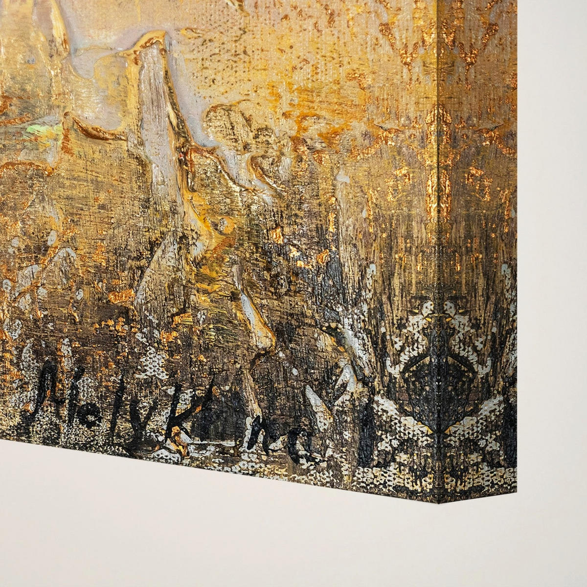 GEMÄLDE Sommerregen auf Keilrahmen 140x100 cm - Orange, Holz (140/100cm) - YS-art gallery