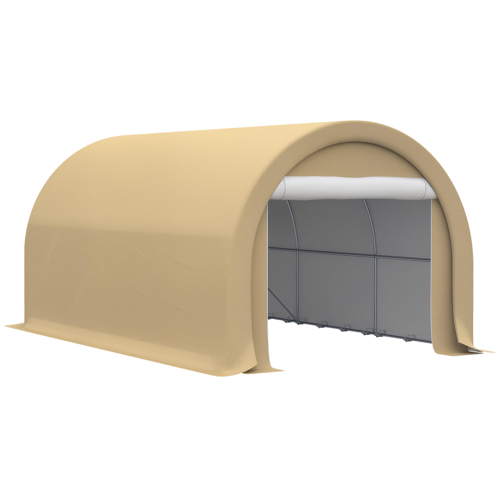 CARPORT DE-12612 500/300/240 cm 190 g/m² mit abnehmbaren Seitenwänden Beige - Beige, Kunststoff (300/240/500cm) - ComfortXL
