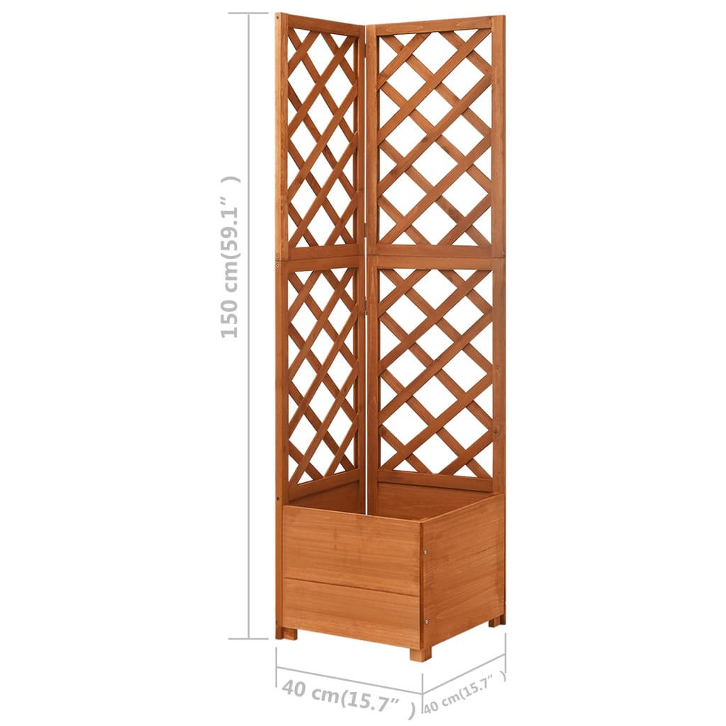 vidaXL Eck-Spalier Braun 40x150x40 cm