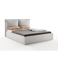 POLSTERBETT MIRA 180x200 cm mit Bettkasten, Stauraum und Metall-Lattenrost – VIBE Grau - Schwarz/Grau, Textil/Metall (180/200cm) - Luxkor24