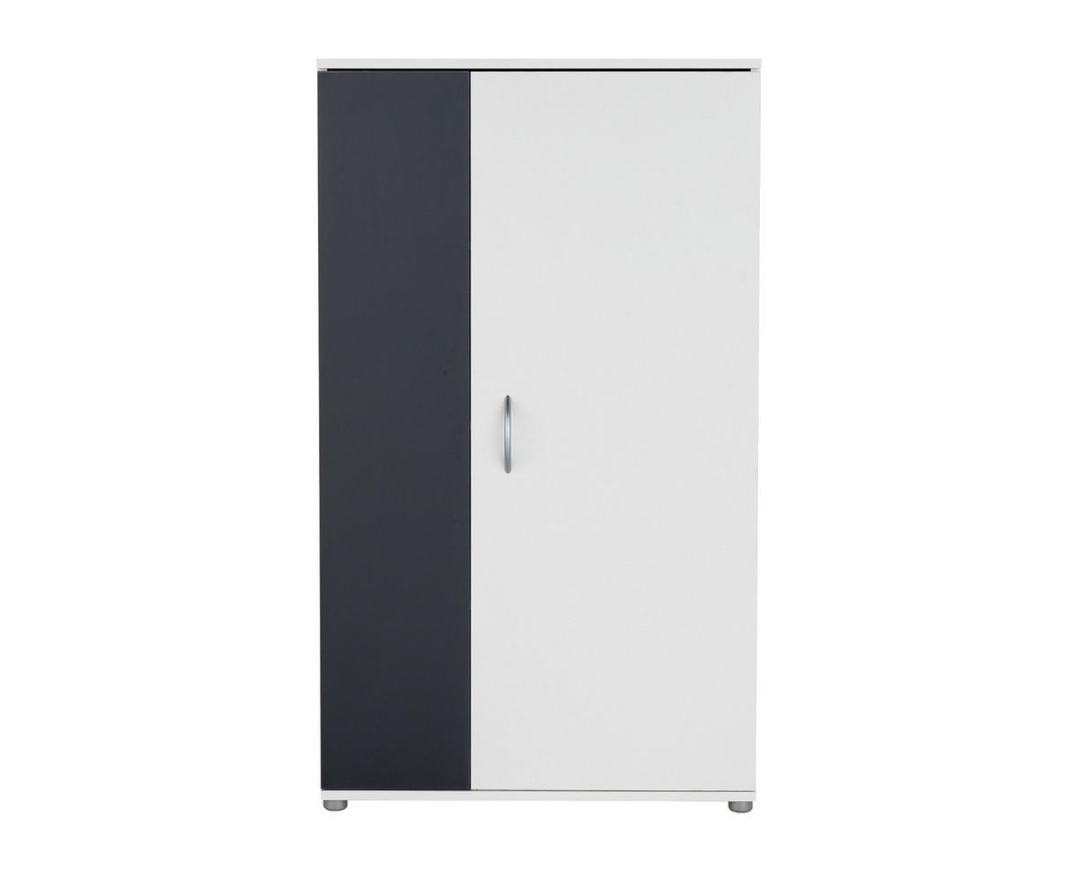 MEHRZWECKSCHRANK 70/121/35 cm Weiß Anthrazit - Anthrazit/Silberfarben, Holzwerkstoff/Kunststoff (70/121/35cm) - arthur berndt