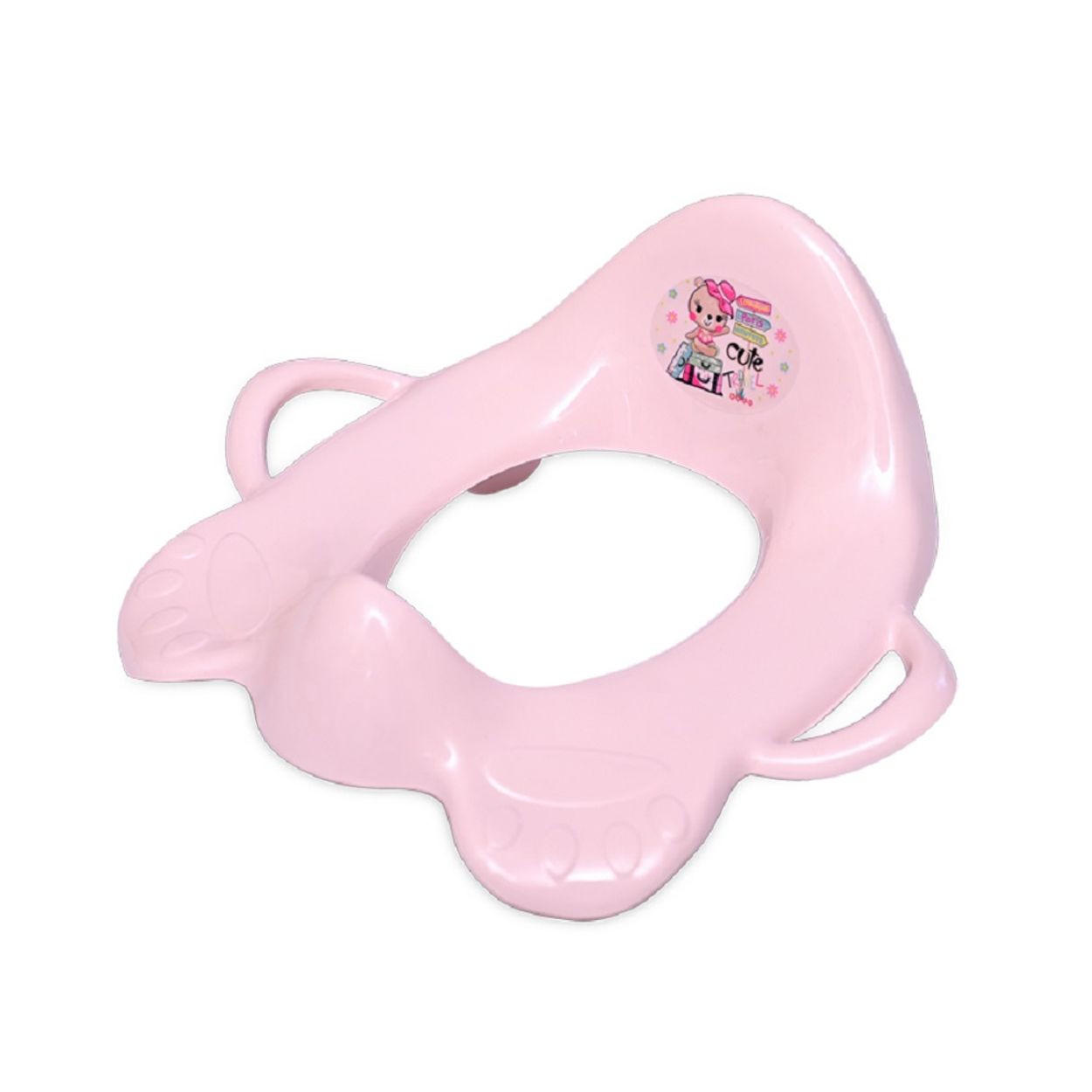 TOILETTENTRAINER 2009002 pink Toilettensitz, Haltegriffe, Spritzschutz, rutschfeste Gummielemente - Pink, Kunststoff (37/36cm) - Lorelli