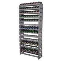 WEINREGAL VINOTECA FLEX PRO HxBxT 191x84x28cm 112 Flaschen auf 14 Ebenen Grau - Grau, Holz (84/191/28cm) - PROREGAL