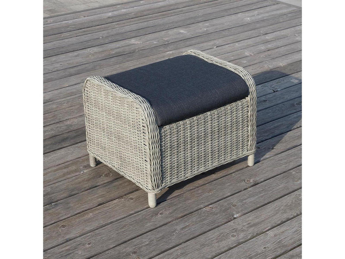GARTEN-SITZGRUPPE Bilbao Grau Polyrattan für 7 Personen - Grau, Naturmaterialien - Green Spirit