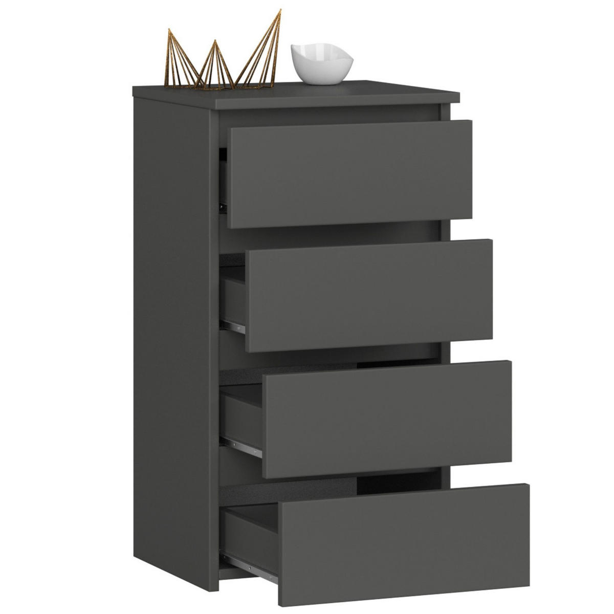 KOMMODE Grau 40x35x74 cm - Grau, Holzwerkstoff (40/74/35cm) - Akord