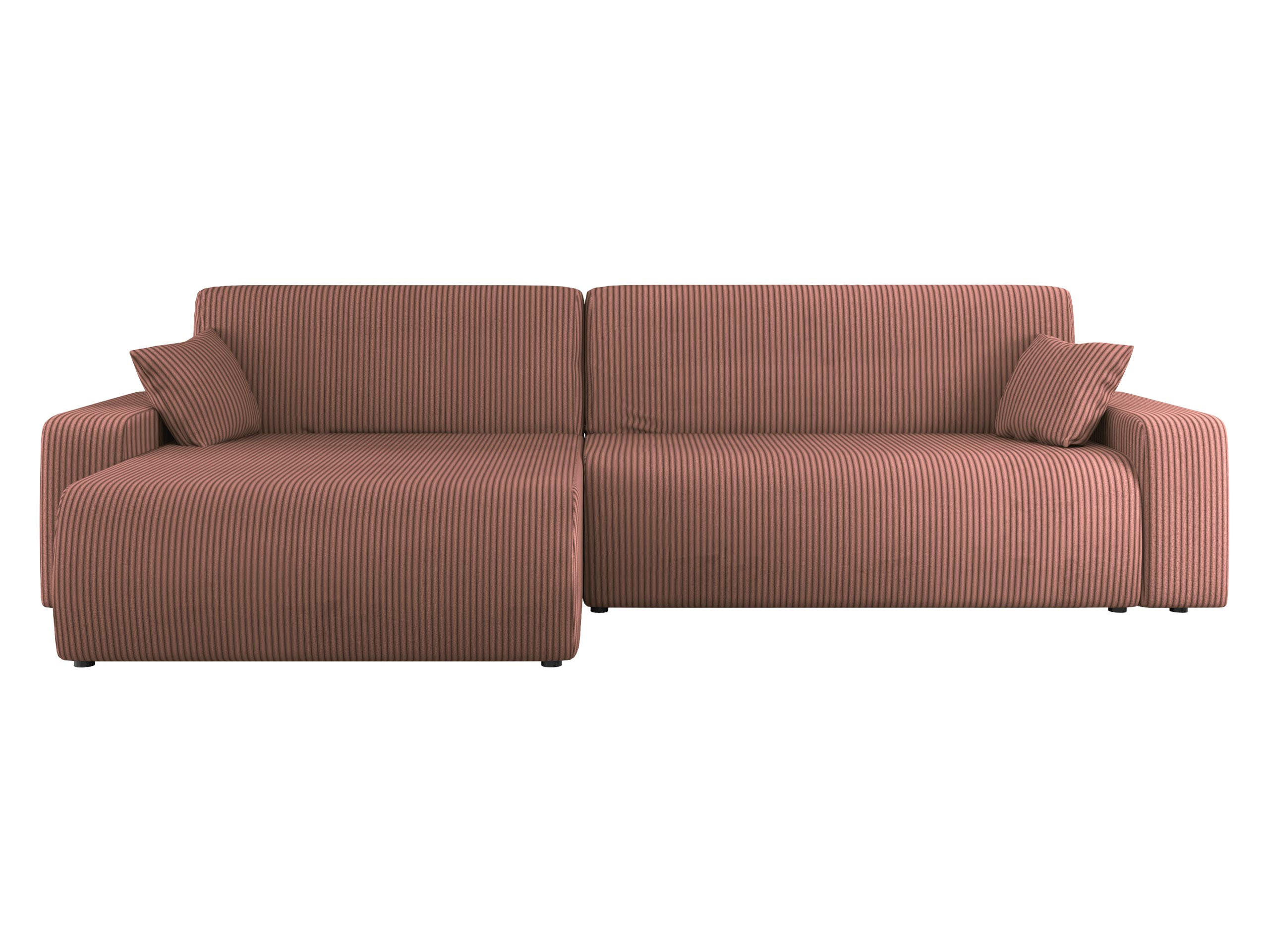 ECKSOFA Piano L Cord - Schwarz/Rosa, Holz/Kunststoff (274/145cm) - MIRJAN24