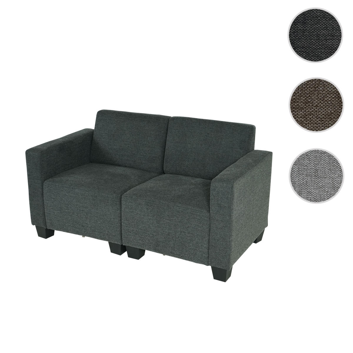 2-SITZER SOFA COUCH MODULAR Braun - Braun, Textil (136/76/72cm) - MCW