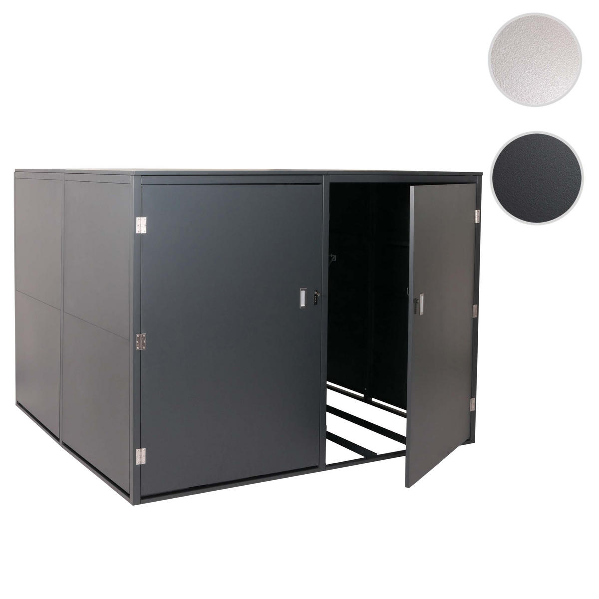 FAHRRADGARAGE 4er 160x222x208cm abschließbar Metall Anthrazit - Anthrazit, Metall (222/160/208cm) - PROREGAL