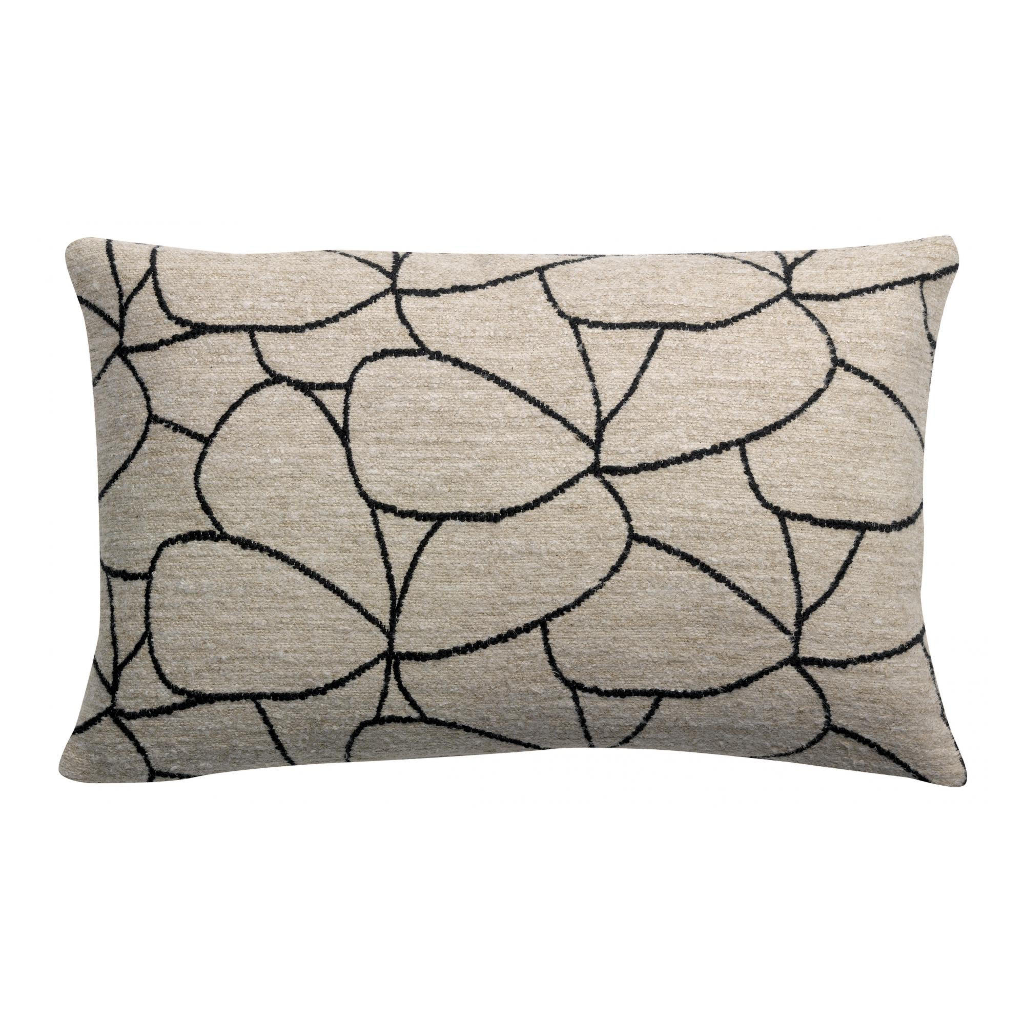 KISSEN Dany weiß/schwarz 40 x 65 cm - Weiß, Textil (40/65cm) - Vivaraise