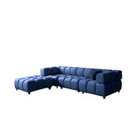 Ecksofa L-Form Bolla, stoff Bluvel, Tintenblau, Links - Blau, Holz (288/192cm) - Kaiser Möbel