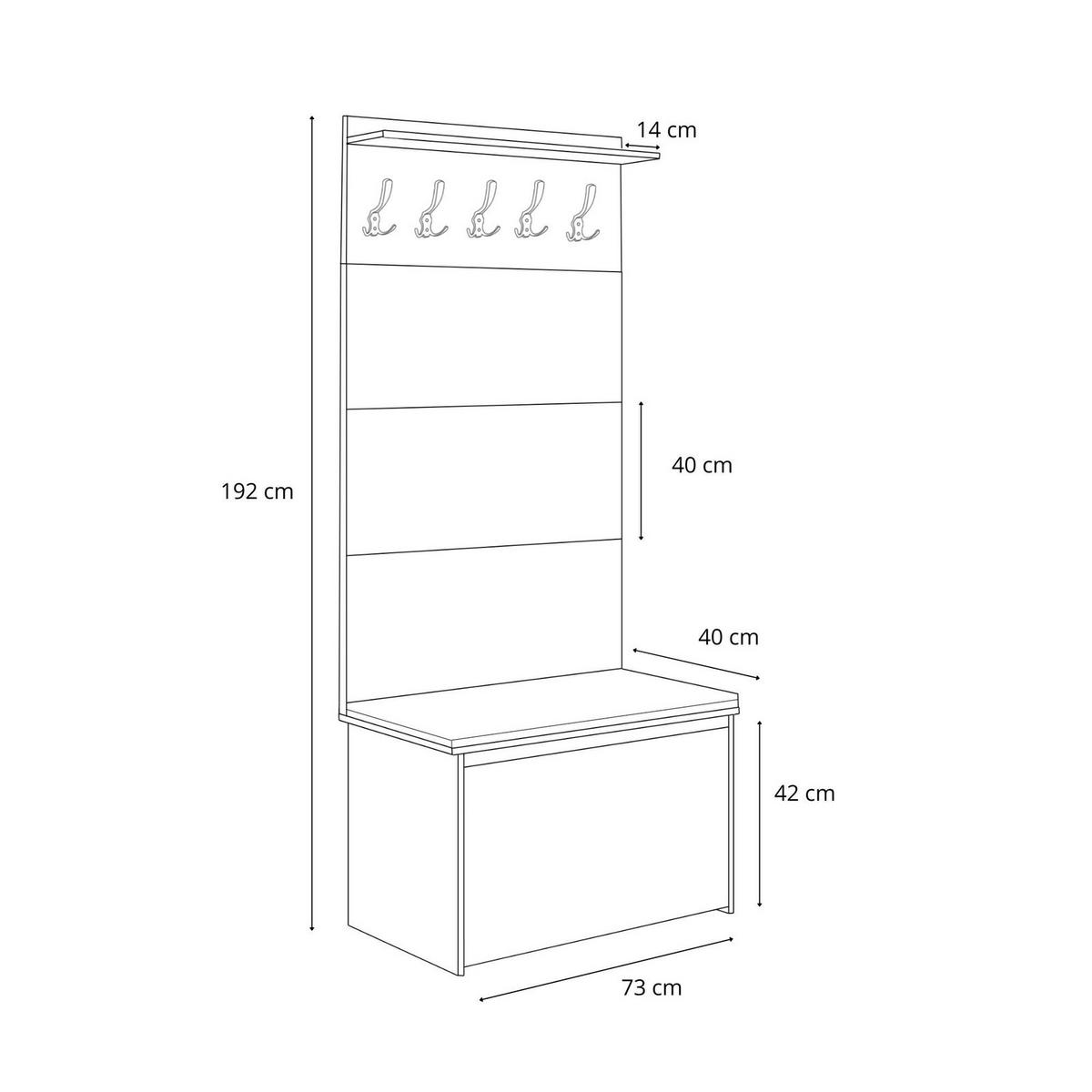 FLURMÖBEL Andy - Dunkelblau, Holzwerkstoff (40/192/73cm) - RAUMHIRSCH FURNITURE