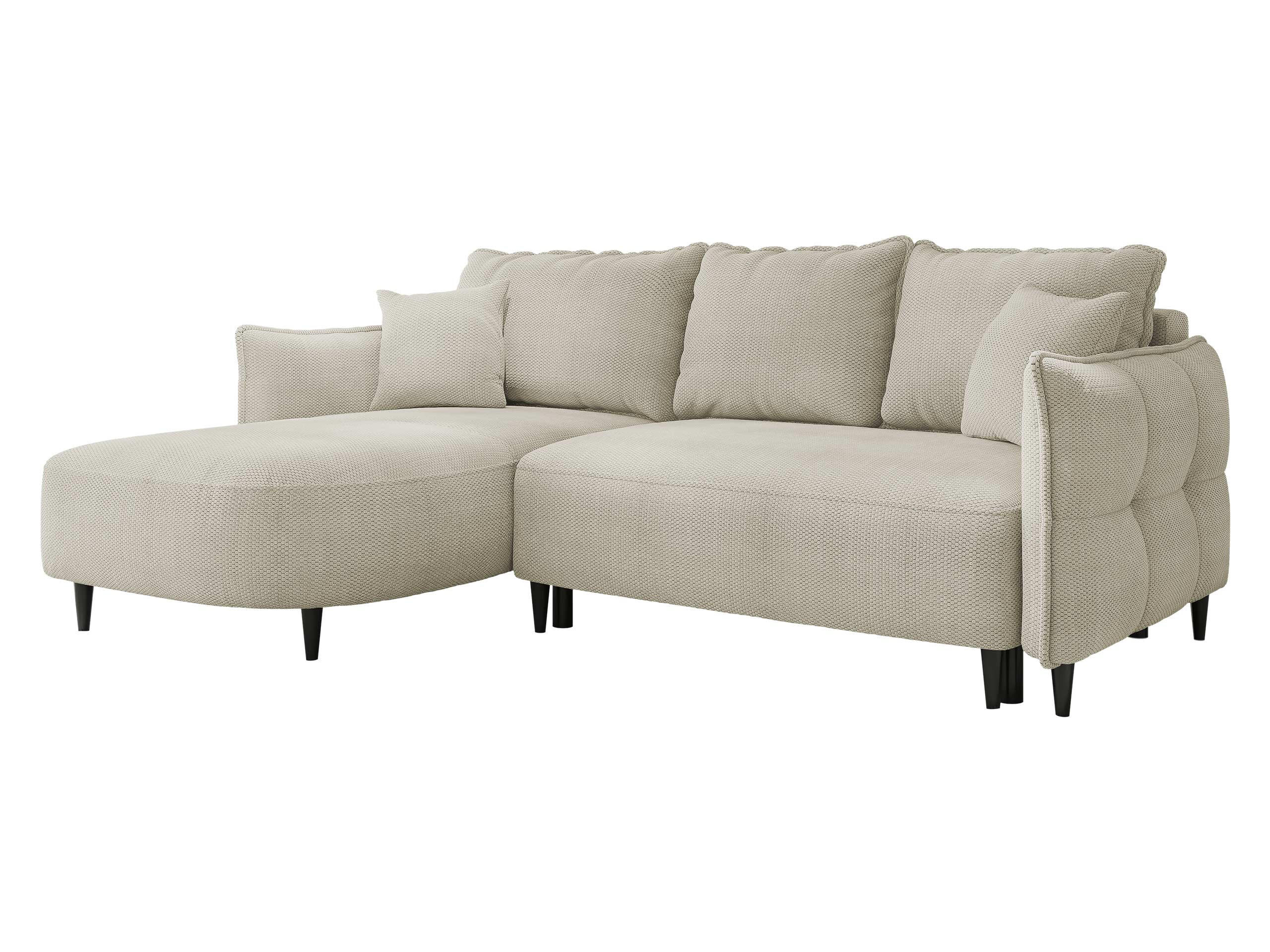 ECKSOFA Sycylia, Seite: Links - Schwarz/Naturfarben, Holz/Textil (244/165cm) - MIRJAN24