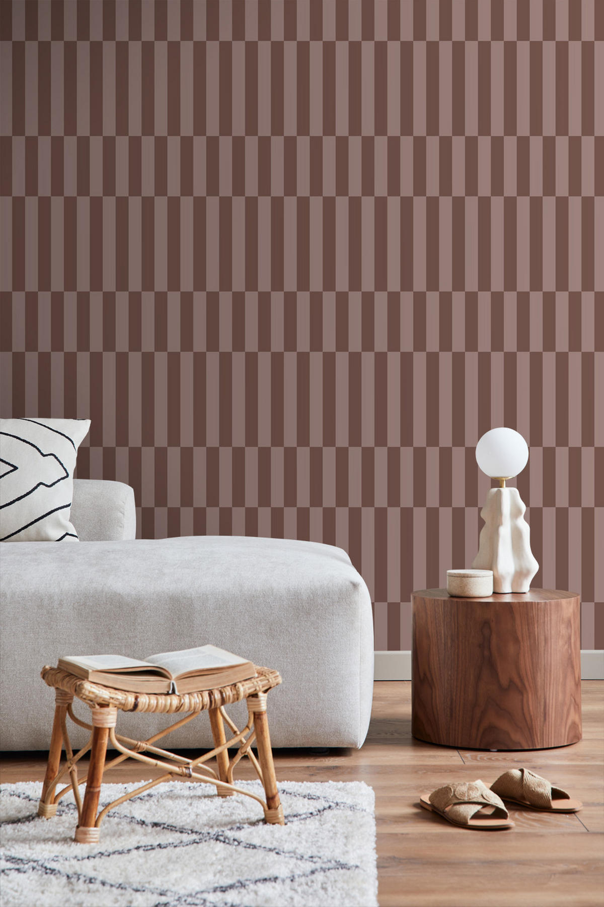 TAPETE Streifen 53 cm x 10.05 m - Lila, Papier (53/1000cm) - ESTAhome