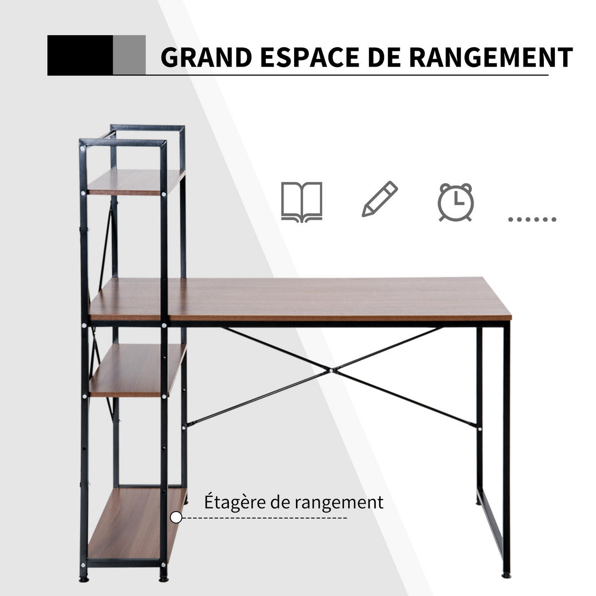 BÜROTISCH Braun, Schwarz 1 Stück - Braun, Holzwerkstoff (64/121/120cm) - GiPP