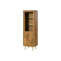 VITRINE Mango 60x40x180 hellbraun geölt MIAMI #117 - Braun, Holz (60/180/40cm) - Massivmoebel24