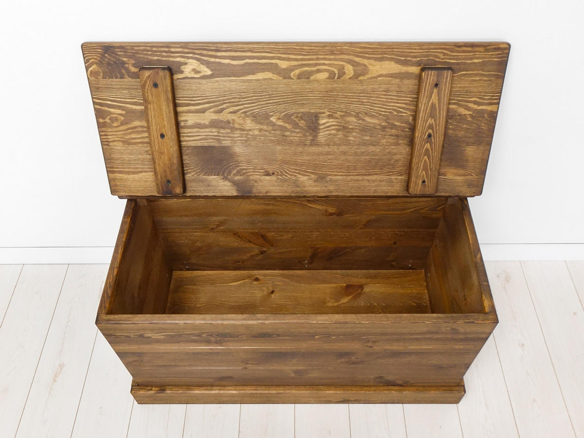 TRUHENBANK aus Massivholz Rustyk - Dunkelbraun/Schwarz, Holz (95/51/49cm) - Seart