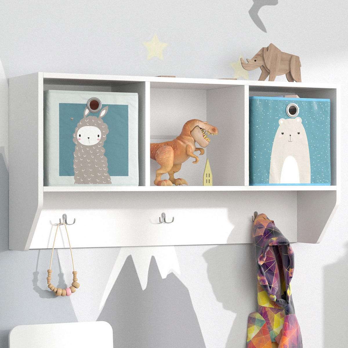 POLICE NA DĚTSKÝ POKOJ Luigi Bílá - bílá, kompozitní dřevo (31/56/107.2cm) - Vicco