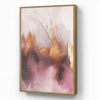NÁSTĚNNÁ LAMPA S AKUMULÁTOREM Fialová - abstraktní - barva - zlatá 60x90 cm - světle fialová, kompozitní dřevo (60/90/8cm) - OnlyWow