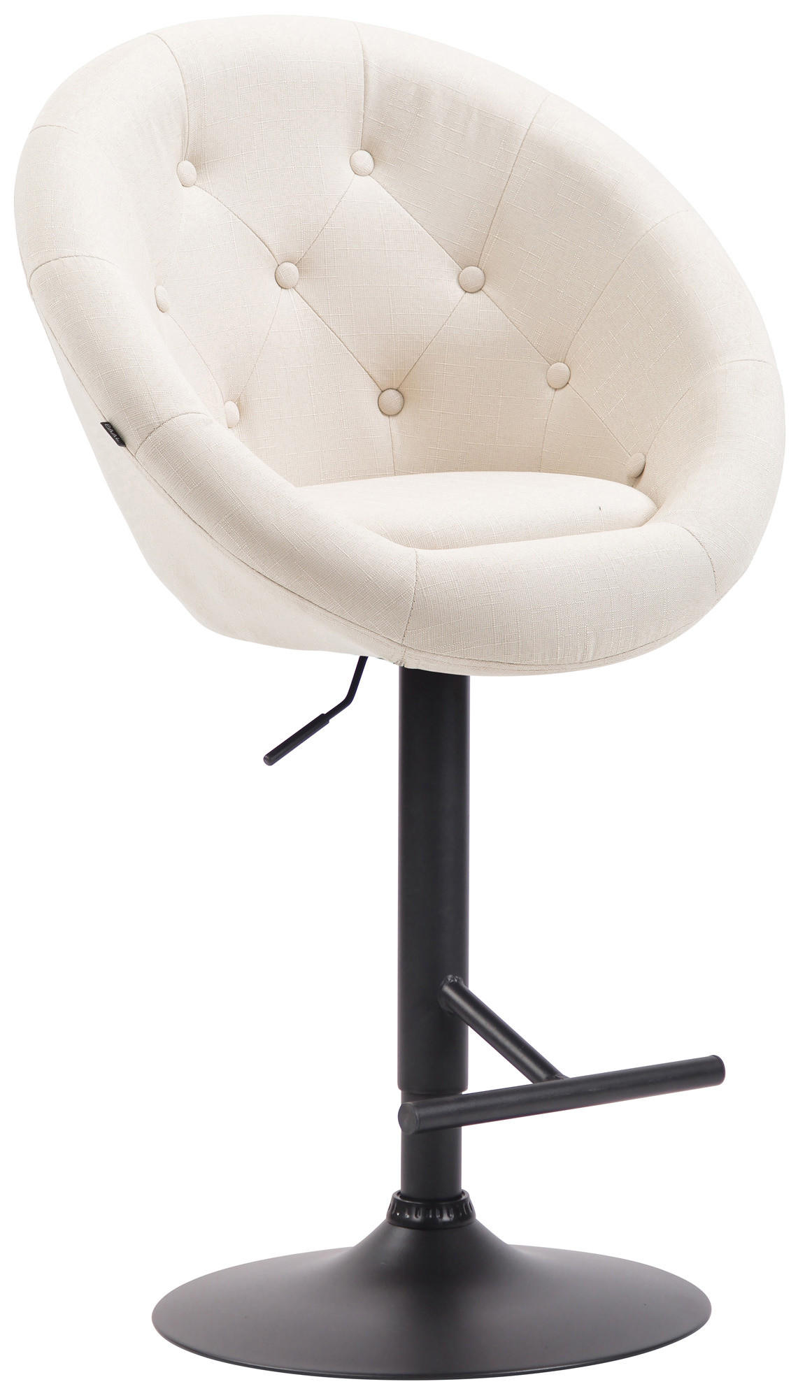 BARHOCKER Stoff creme - Creme/Schwarz, Textil/Metall (65/107/57cm) - CLP